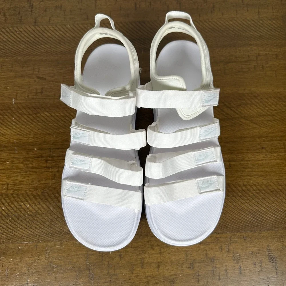 Nike Sandals Womens 10 White Icon Classic Platform Strappy Streetwear